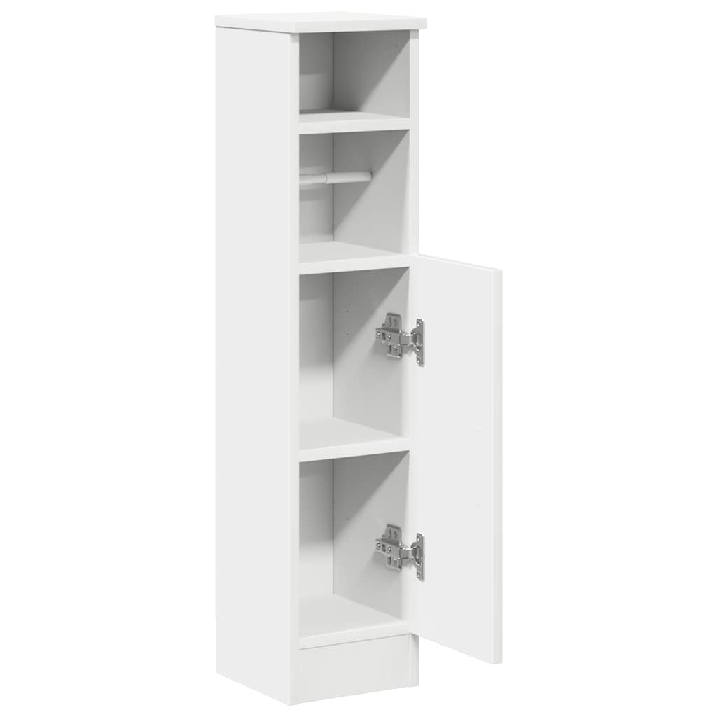 Bathroom Cabinet with Roll Holder White 20,5x22x90 cm