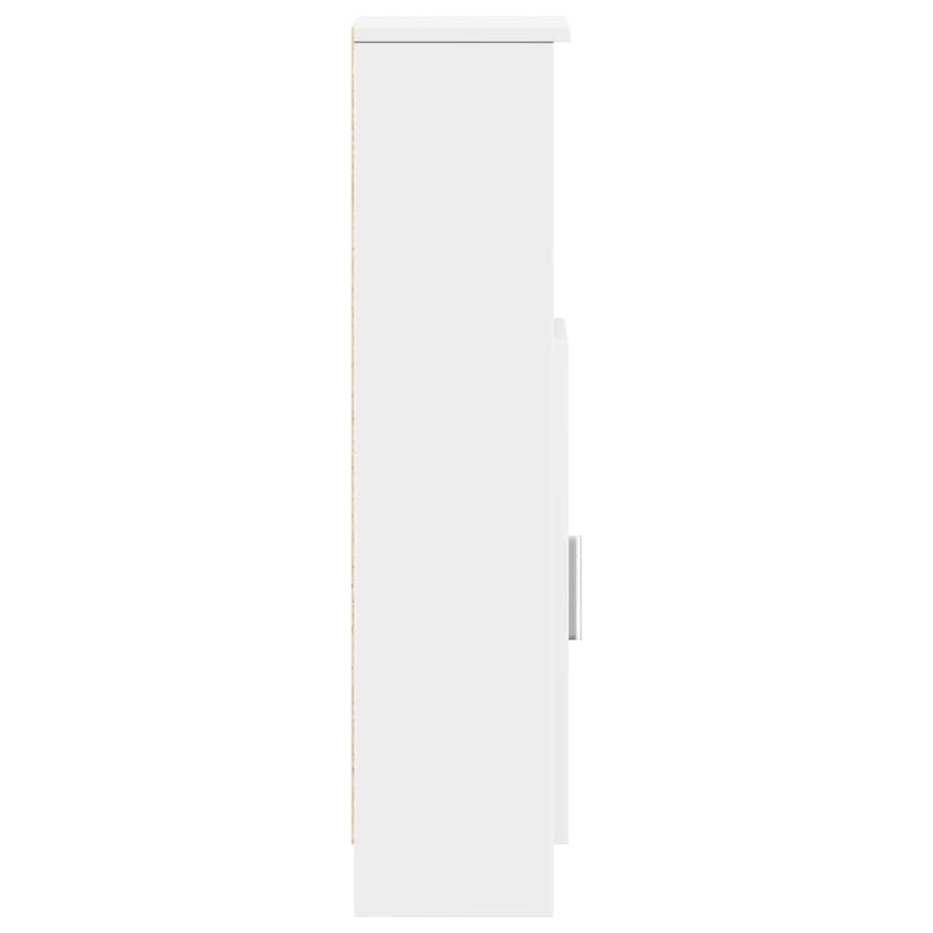 Bathroom Cabinet with Roll Holder White 20,5x22x90 cm