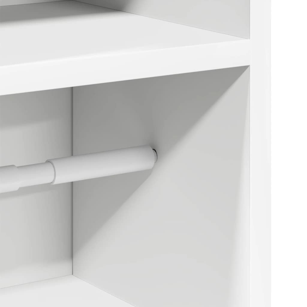 Bathroom Cabinet with Roll Holder White 20,5x22x90 cm