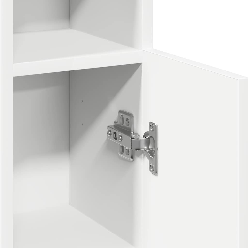 Bathroom Cabinet with Roll Holder White 20,5x22x90 cm