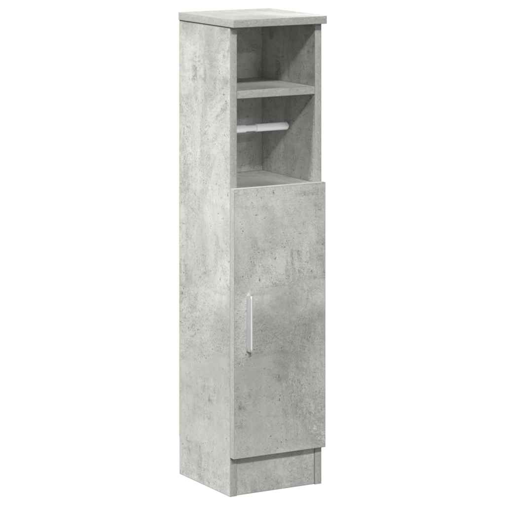 Bathroom Cabinet with Roll Holder Concrete Grey 20,5x22x90 cm