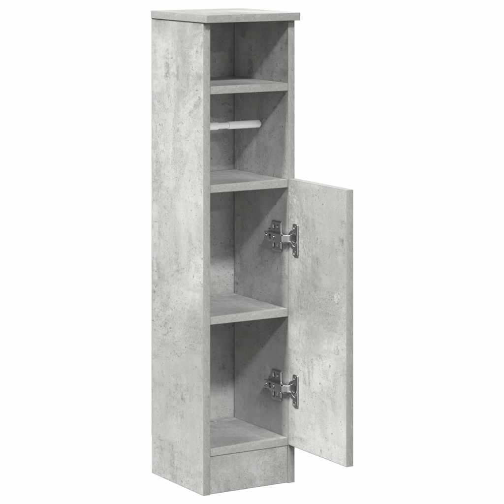 Bathroom Cabinet with Roll Holder Concrete Grey 20,5x22x90 cm