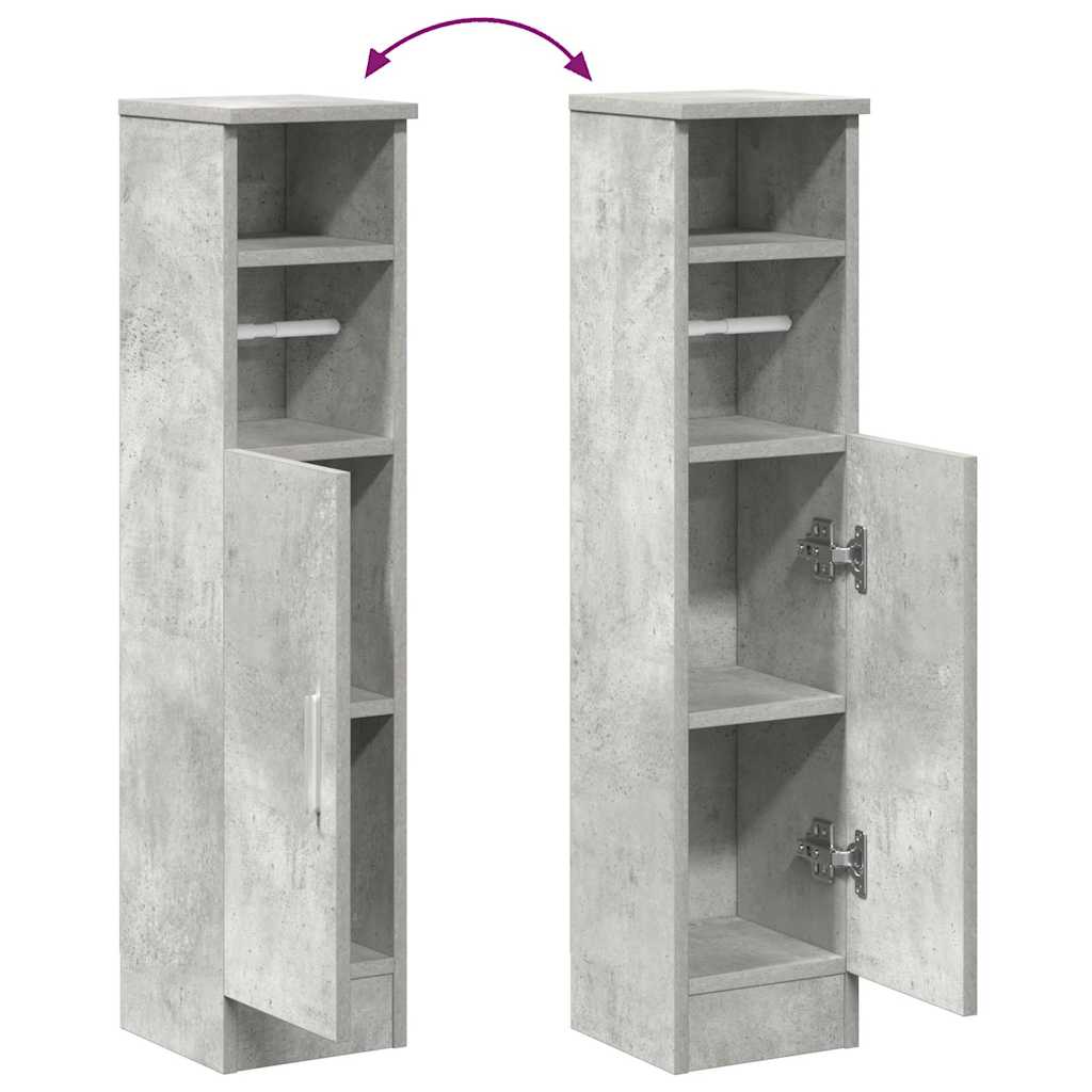 Bathroom Cabinet with Roll Holder Concrete Grey 20,5x22x90 cm