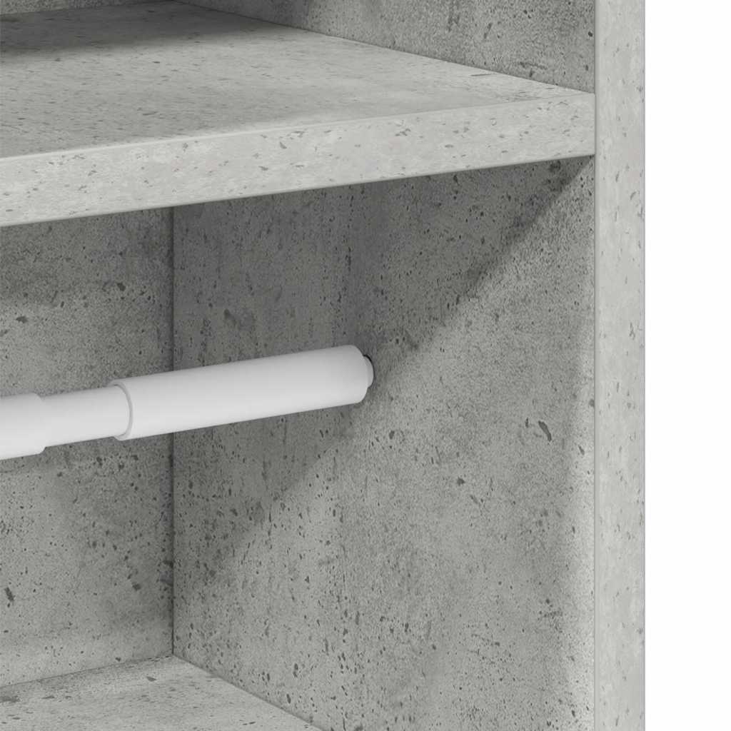 Bathroom Cabinet with Roll Holder Concrete Grey 20,5x22x90 cm