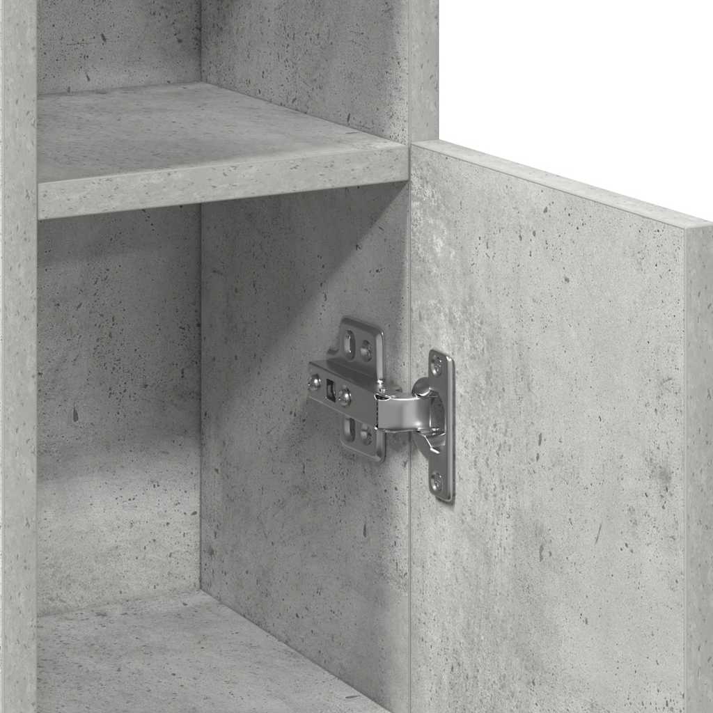 Bathroom Cabinet with Roll Holder Concrete Grey 20,5x22x90 cm