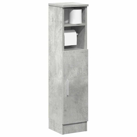 Bathroom Cabinet with Roll Holder Concrete Grey 20,5x22x90 cm