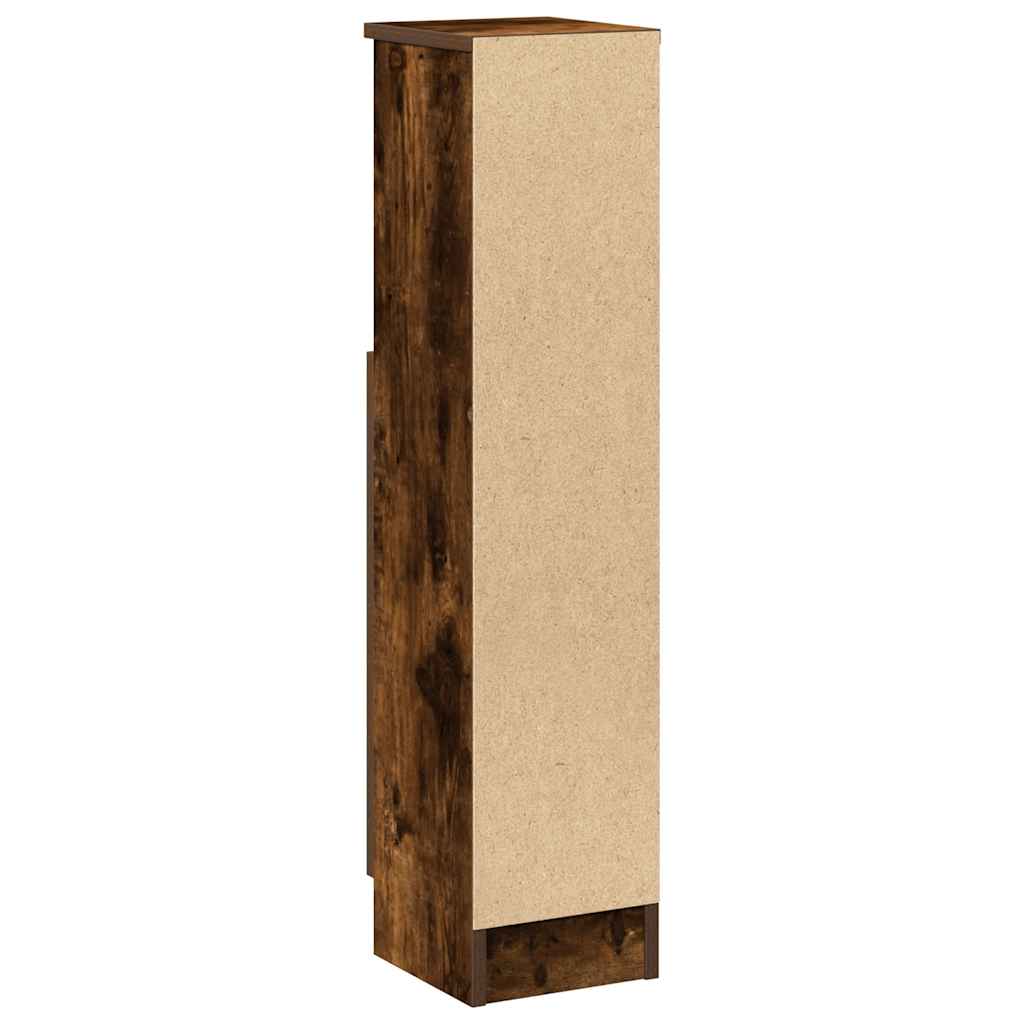 Bathroom Cabinet with Roll Holder Smoked Oak 20,5x22x90 cm