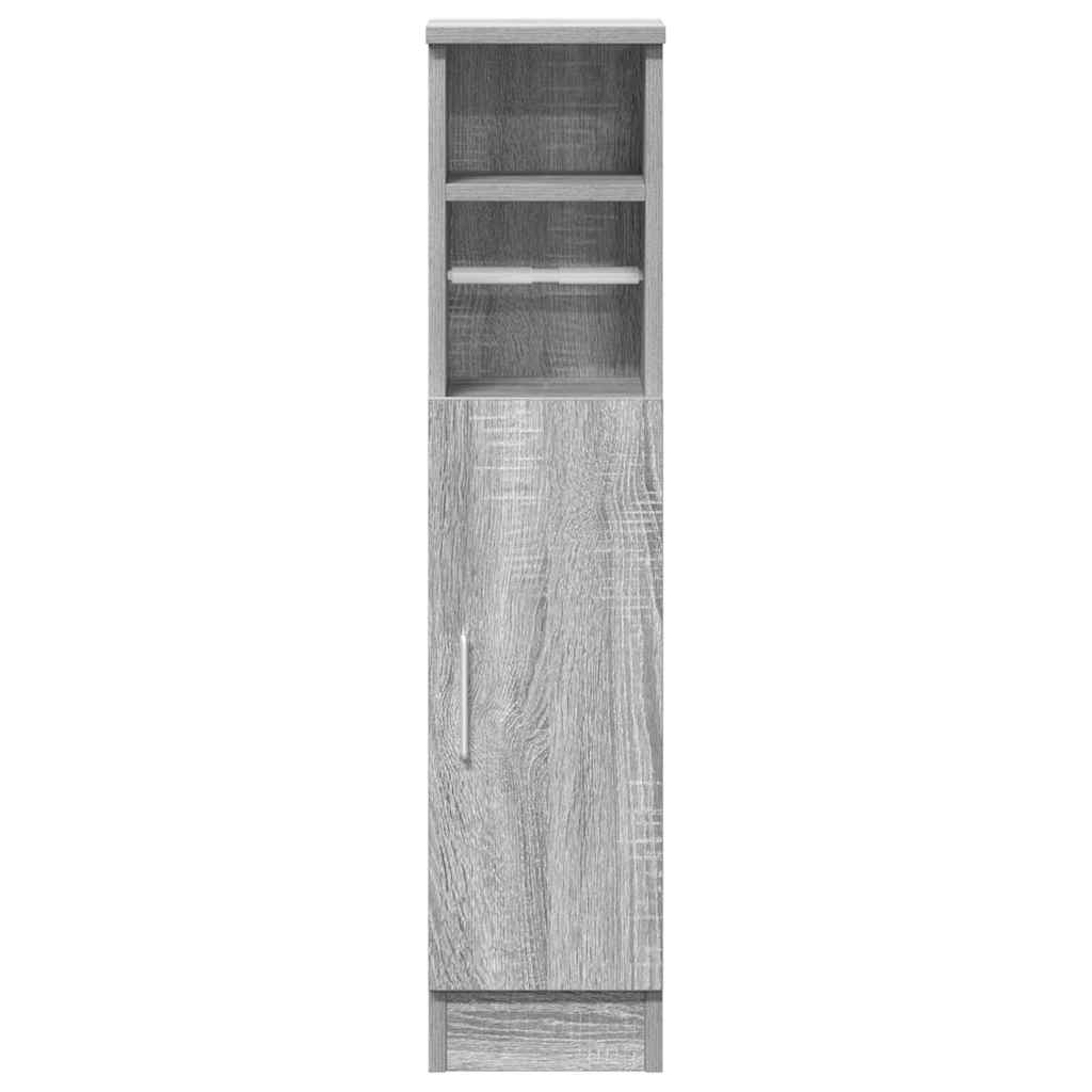Bathroom Cabinet with Roll Holder Grey Sonoma 20,5x22x90 cm