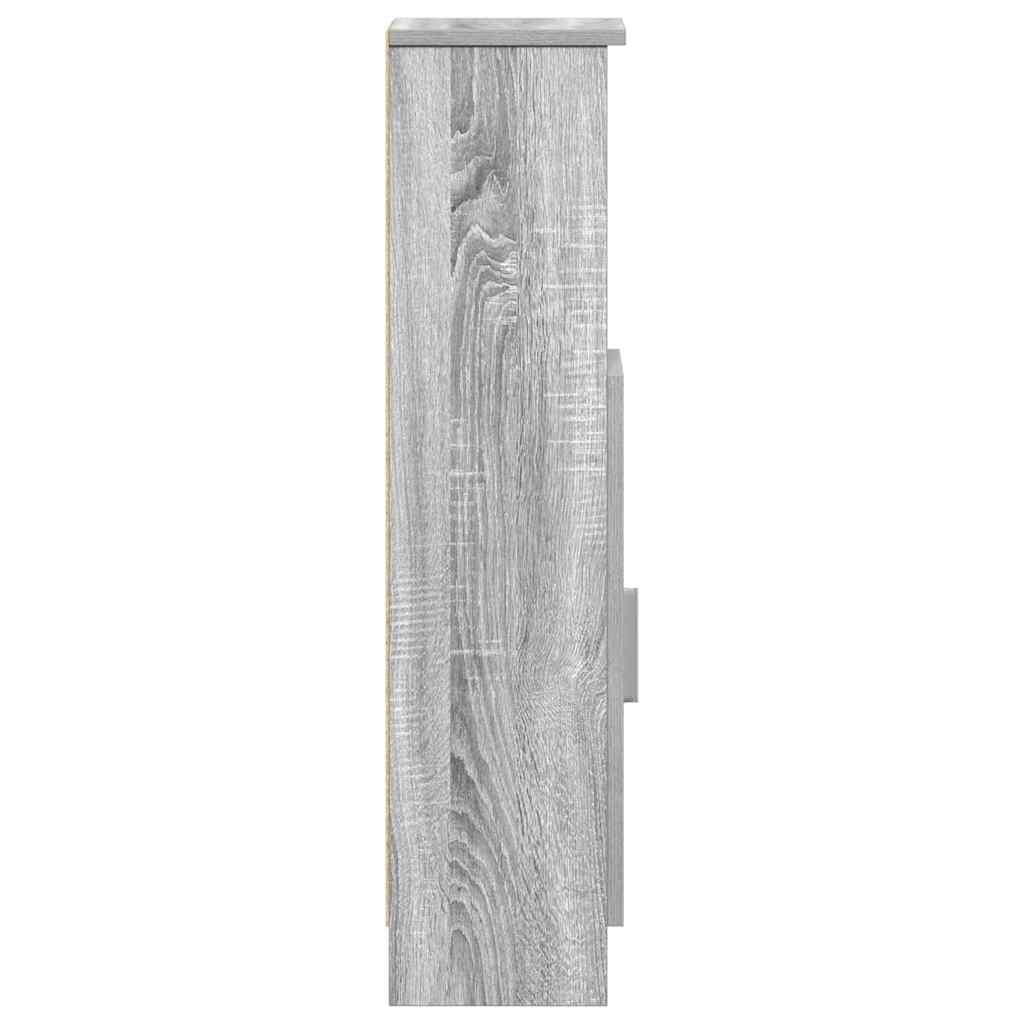 Bathroom Cabinet with Roll Holder Grey Sonoma 20,5x22x90 cm