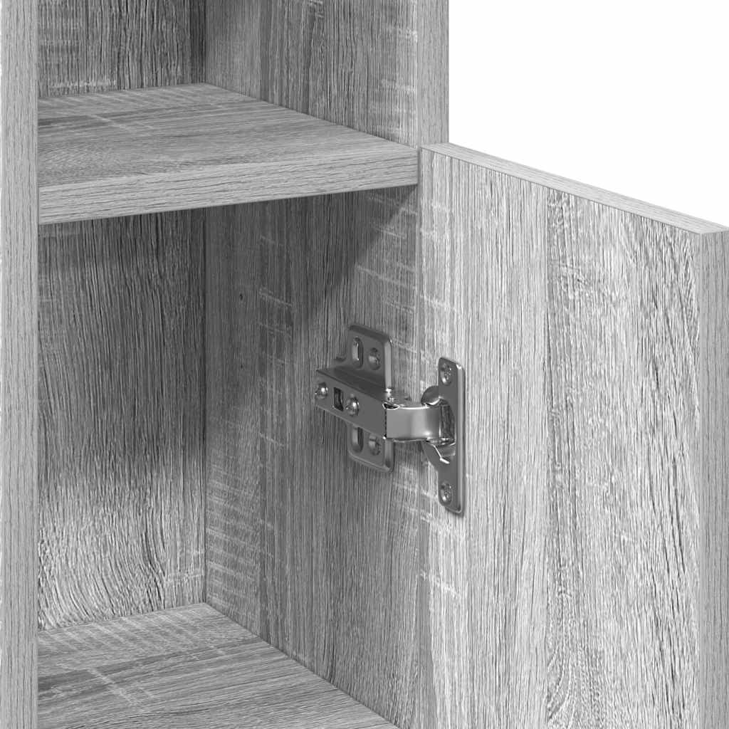 Bathroom Cabinet with Roll Holder Grey Sonoma 20,5x22x90 cm