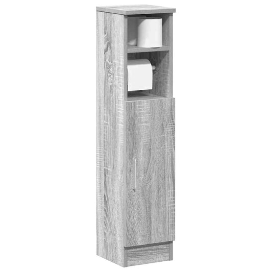 Bathroom Cabinet with Roll Holder Grey Sonoma 20,5x22x90 cm