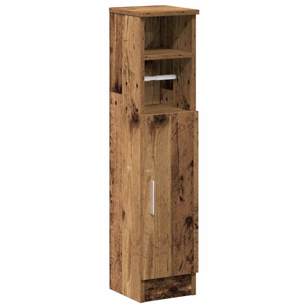 Bathroom Cabinet with Roll Holder Old Wood 20,5x22x90 cm