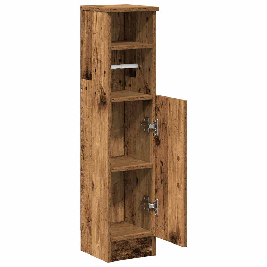 Bathroom Cabinet with Roll Holder Old Wood 20,5x22x90 cm