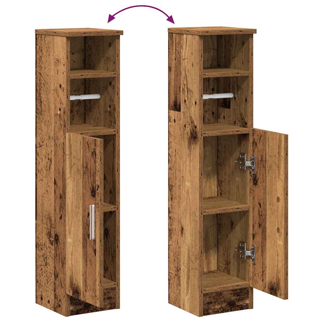 Bathroom Cabinet with Roll Holder Old Wood 20,5x22x90 cm