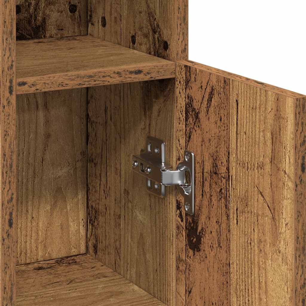 Bathroom Cabinet with Roll Holder Old Wood 20,5x22x90 cm