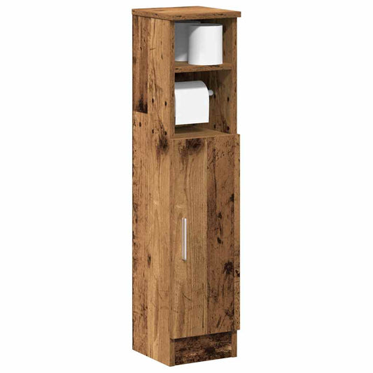 Bathroom Cabinet with Roll Holder Old Wood 20,5x22x90 cm
