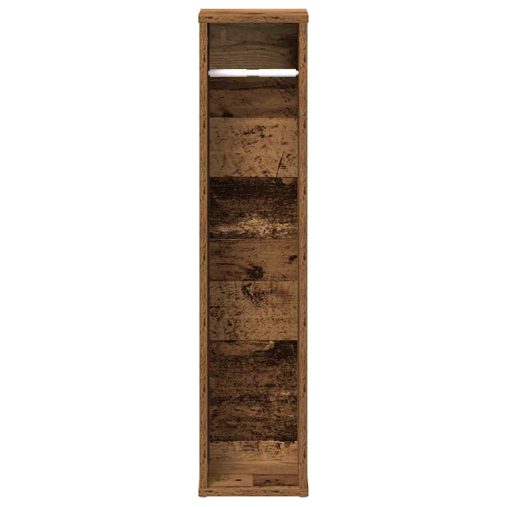 Bathroom Cabinet with Roll Holder Old Wood 20.5x20x90 cm
