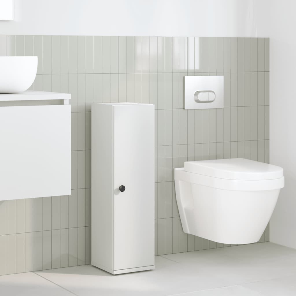 vidaXL Bathroom Cabinet with Roll Holder White 20.5x22x72 cm