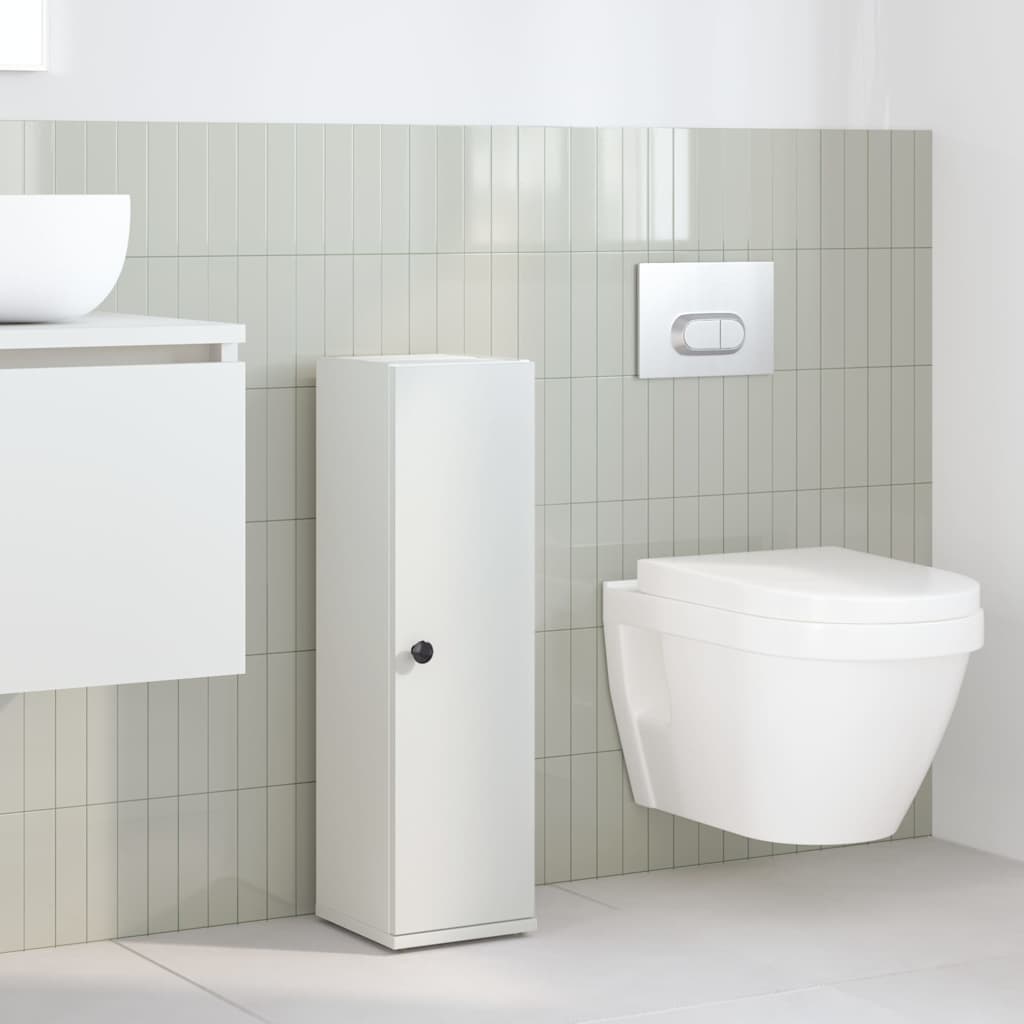 Bathroom Cabinet with Roll Holder White 20,5x22x72 cm