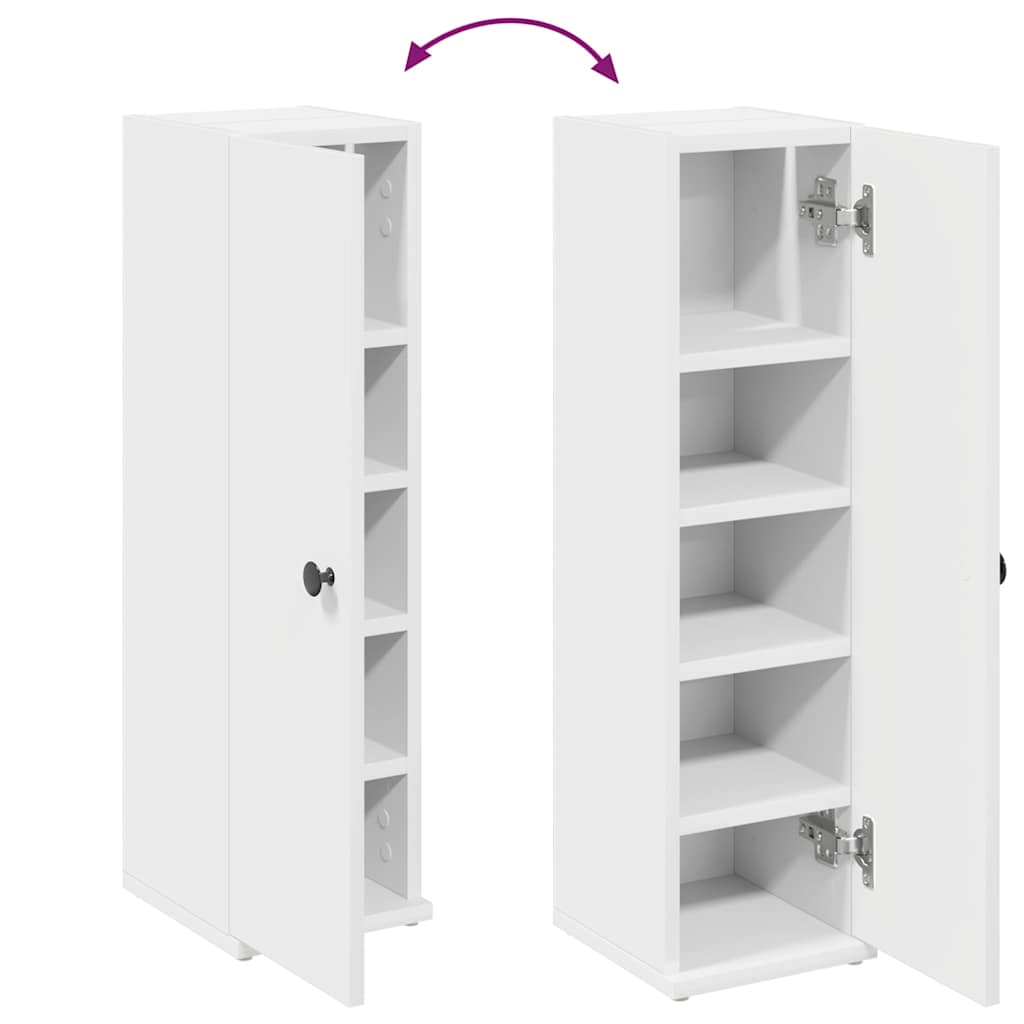 Bathroom Cabinet with Roll Holder White 20,5x22x72 cm