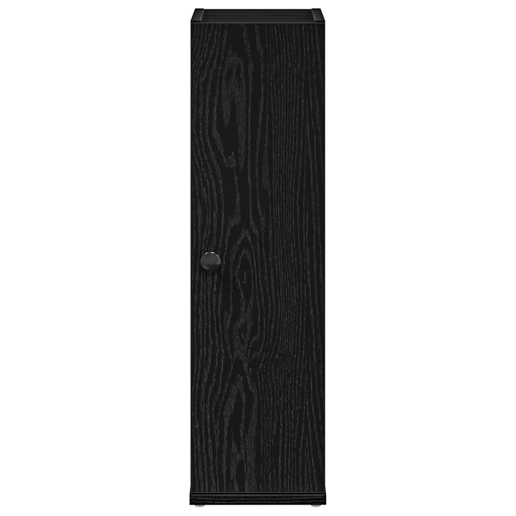 Bathroom Cabinet with Roll Holder Black 20,5x22x72 cm