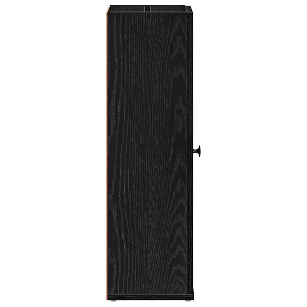 Bathroom Cabinet with Roll Holder Black 20,5x22x72 cm