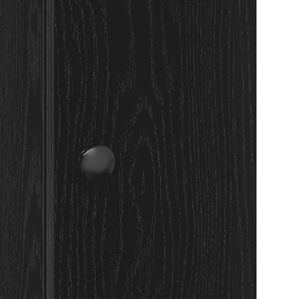 Bathroom Cabinet with Roll Holder Black 20,5x22x72 cm