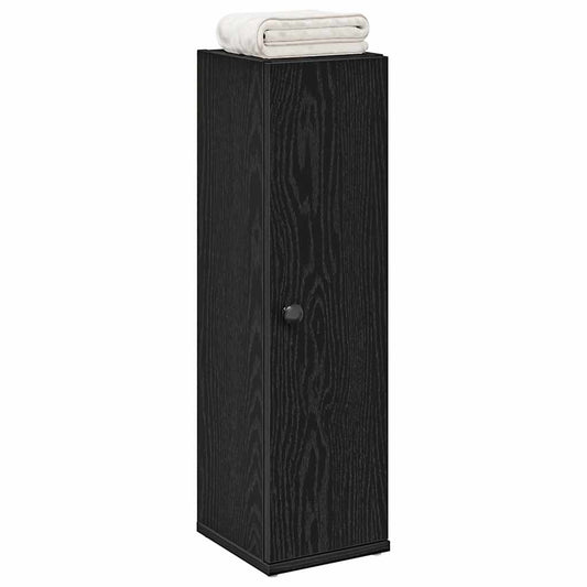 Bathroom Cabinet with Roll Holder Black 20,5x22x72 cm
