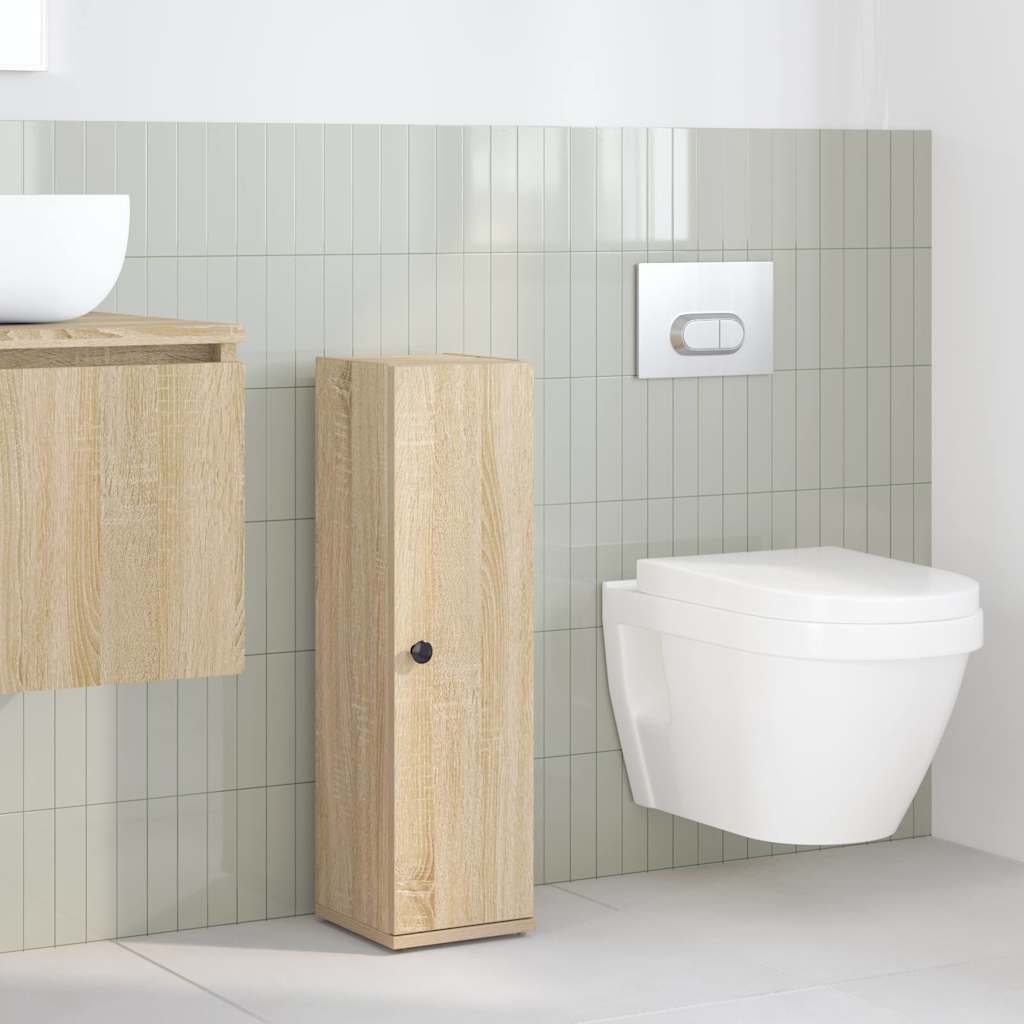 Bathroom Cabinet with Roll Holder Sonoma Oak 20,5x22x72 cm