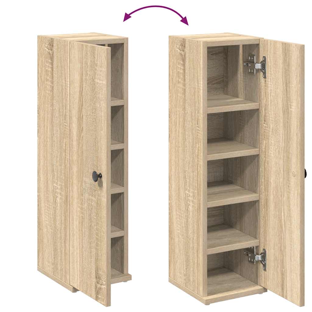 Bathroom Cabinet with Roll Holder Sonoma Oak 20,5x22x72 cm