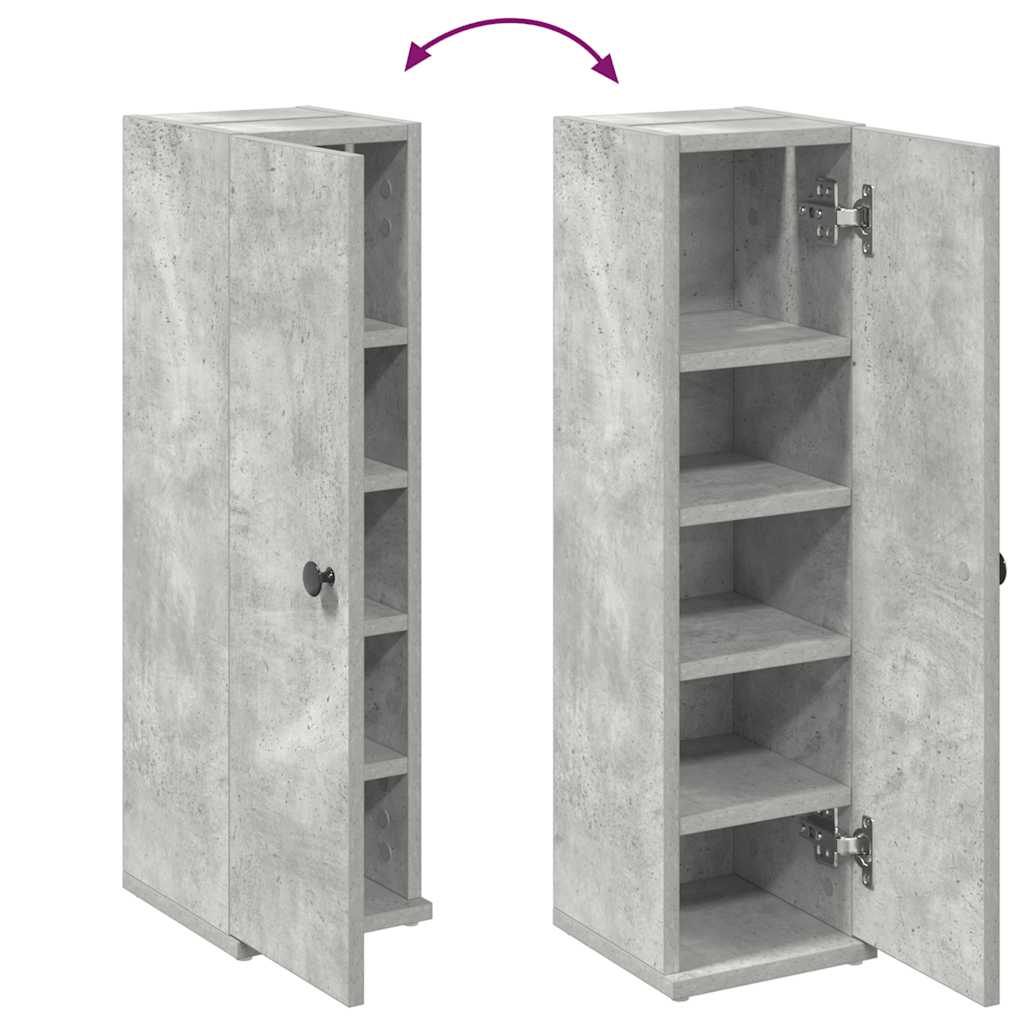 Bathroom Cabinet with Roll Holder Concrete Grey 20,5x22x72 cm