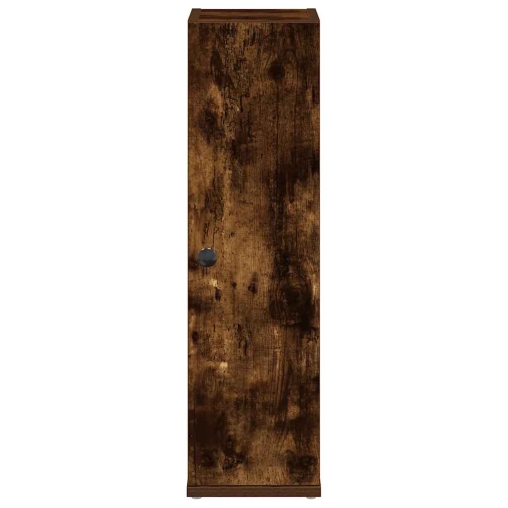 Bathroom Cabinet with Roll Holder Smoked Oak 20,5x22x72 cm