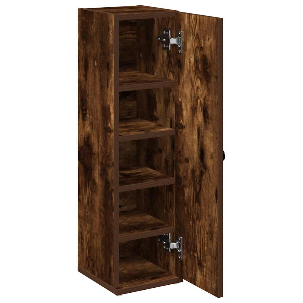 Bathroom Cabinet with Roll Holder Smoked Oak 20,5x22x72 cm