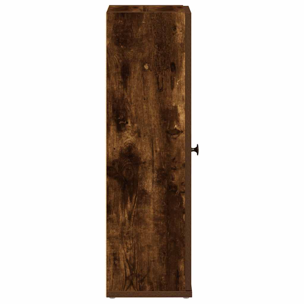 Bathroom Cabinet with Roll Holder Smoked Oak 20,5x22x72 cm