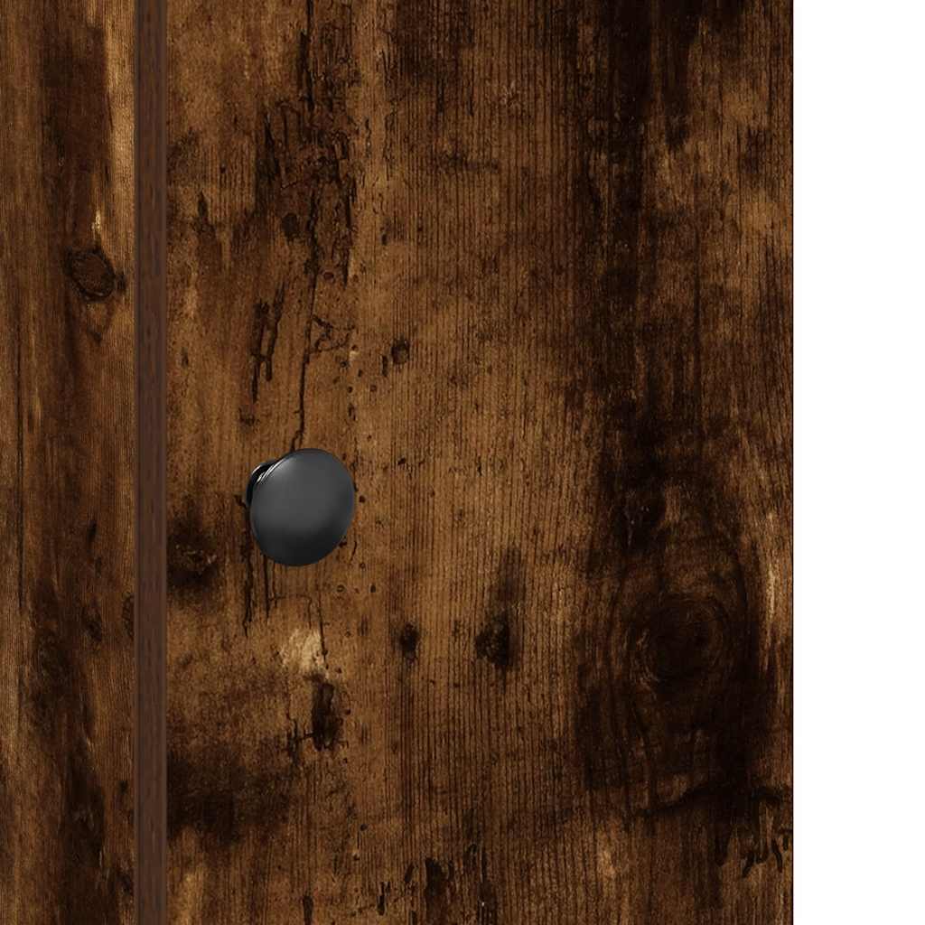 Bathroom Cabinet with Roll Holder Smoked Oak 20,5x22x72 cm