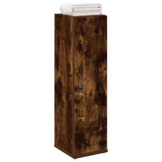 Bathroom Cabinet with Roll Holder Smoked Oak 20,5x22x72 cm