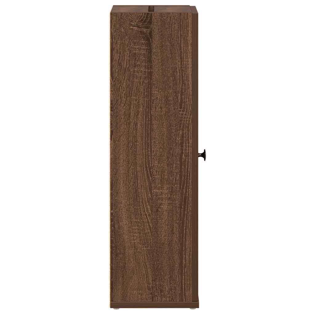 vidaXL Bathroom Cabinet with Roll Holder Brown Oak 20.5x22x72 cm