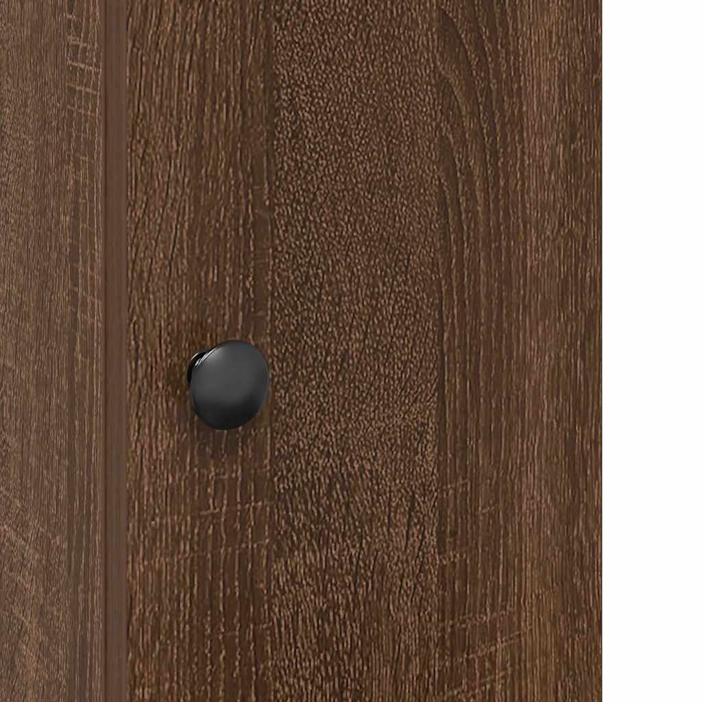 vidaXL Bathroom Cabinet with Roll Holder Brown Oak 20.5x22x72 cm