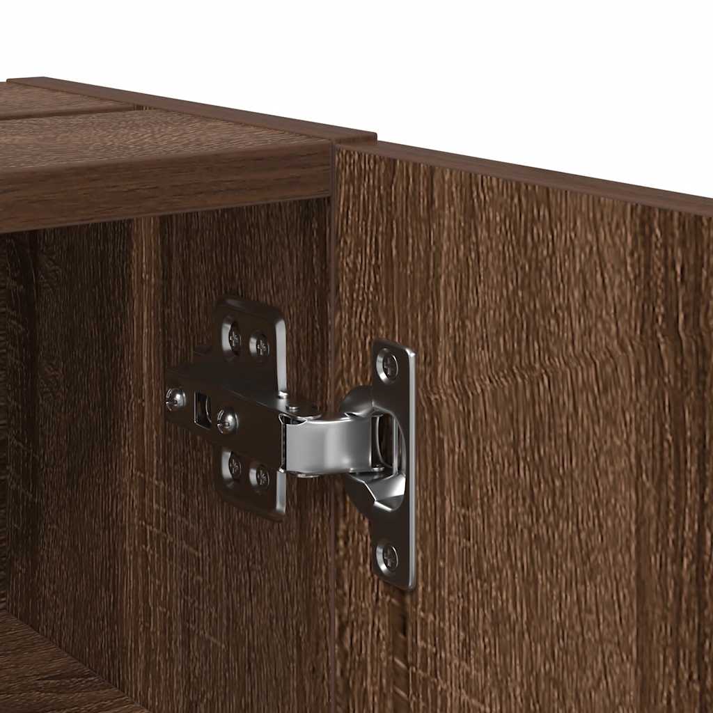 vidaXL Bathroom Cabinet with Roll Holder Brown Oak 20.5x22x72 cm