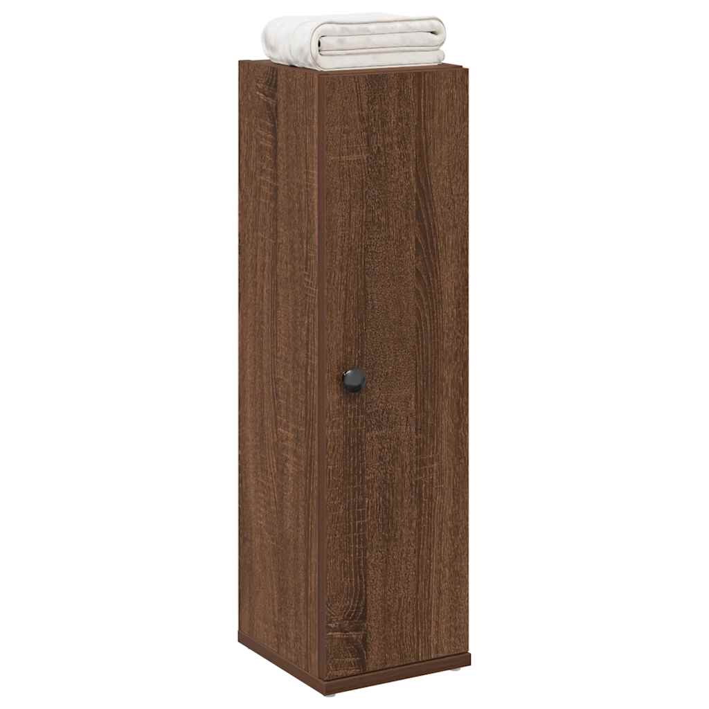 vidaXL Bathroom Cabinet with Roll Holder Brown Oak 20.5x22x72 cm