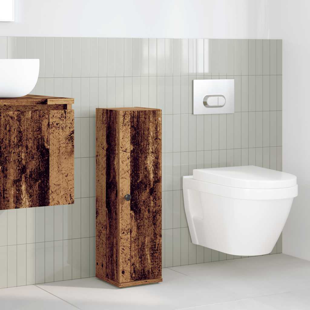 Bathroom Cabinet with Roll Holder Old Wood 20,5x22x72 cm