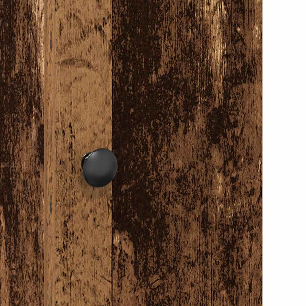 Bathroom Cabinet with Roll Holder Old Wood 20,5x22x72 cm