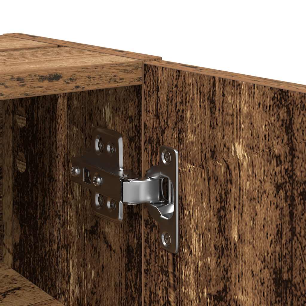 Bathroom Cabinet with Roll Holder Old Wood 20,5x22x72 cm
