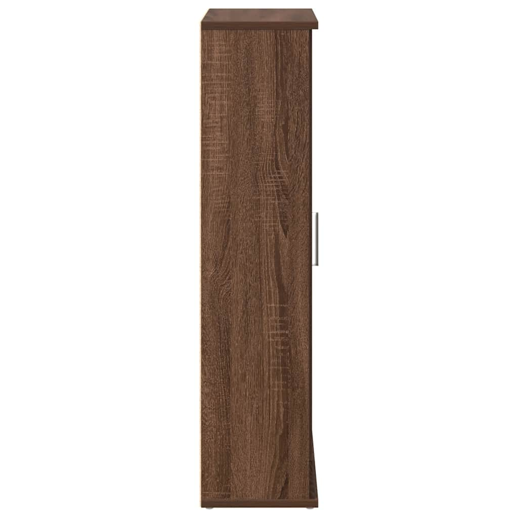 vidaXL Bathroom Cabinet with Roll Holder Brown Oak 39x22x90 cm