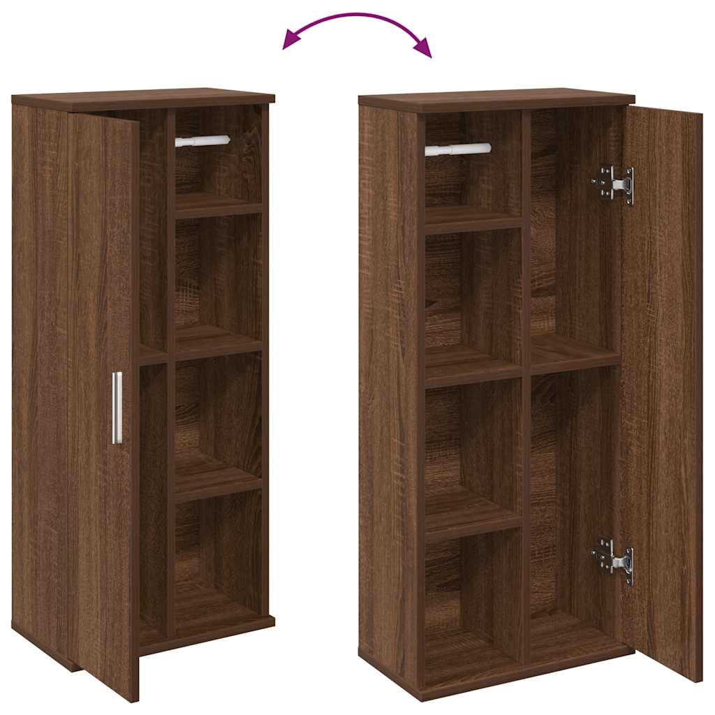 vidaXL Bathroom Cabinet with Roll Holder Brown Oak 39x22x90 cm