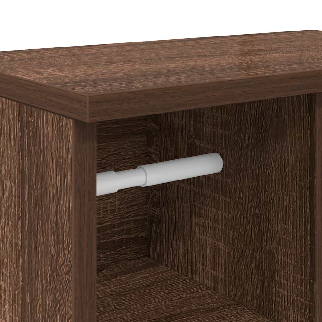 vidaXL Bathroom Cabinet with Roll Holder Brown Oak 39x22x90 cm