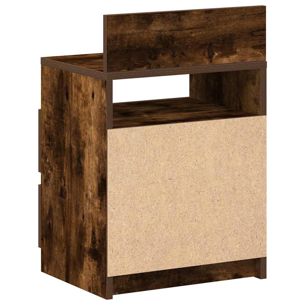 Bedside Cabinets 2 pcs with 2 Drawers Smoked Oak 40x33x60 cm
