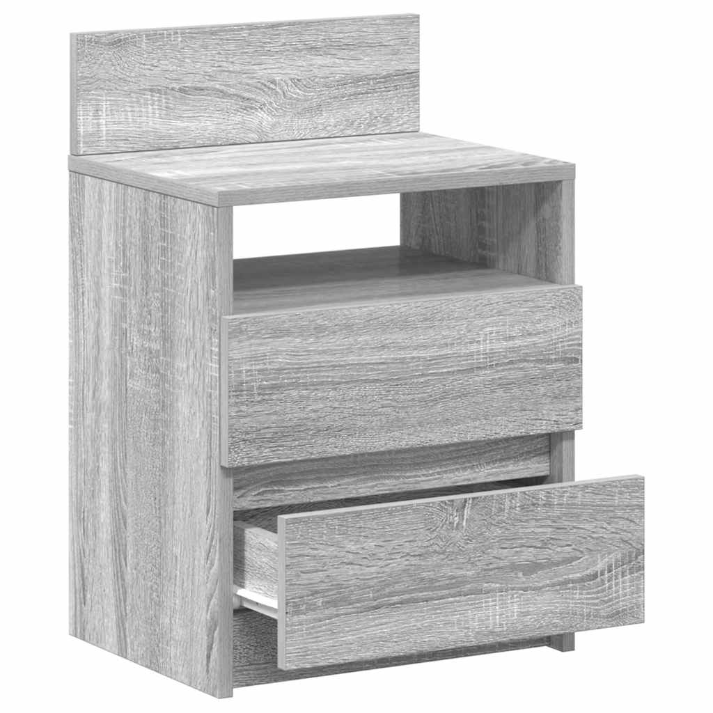 Bedside Cabinets 2 pcs with 2 Drawers Grey Sonoma 40x33x60 cm