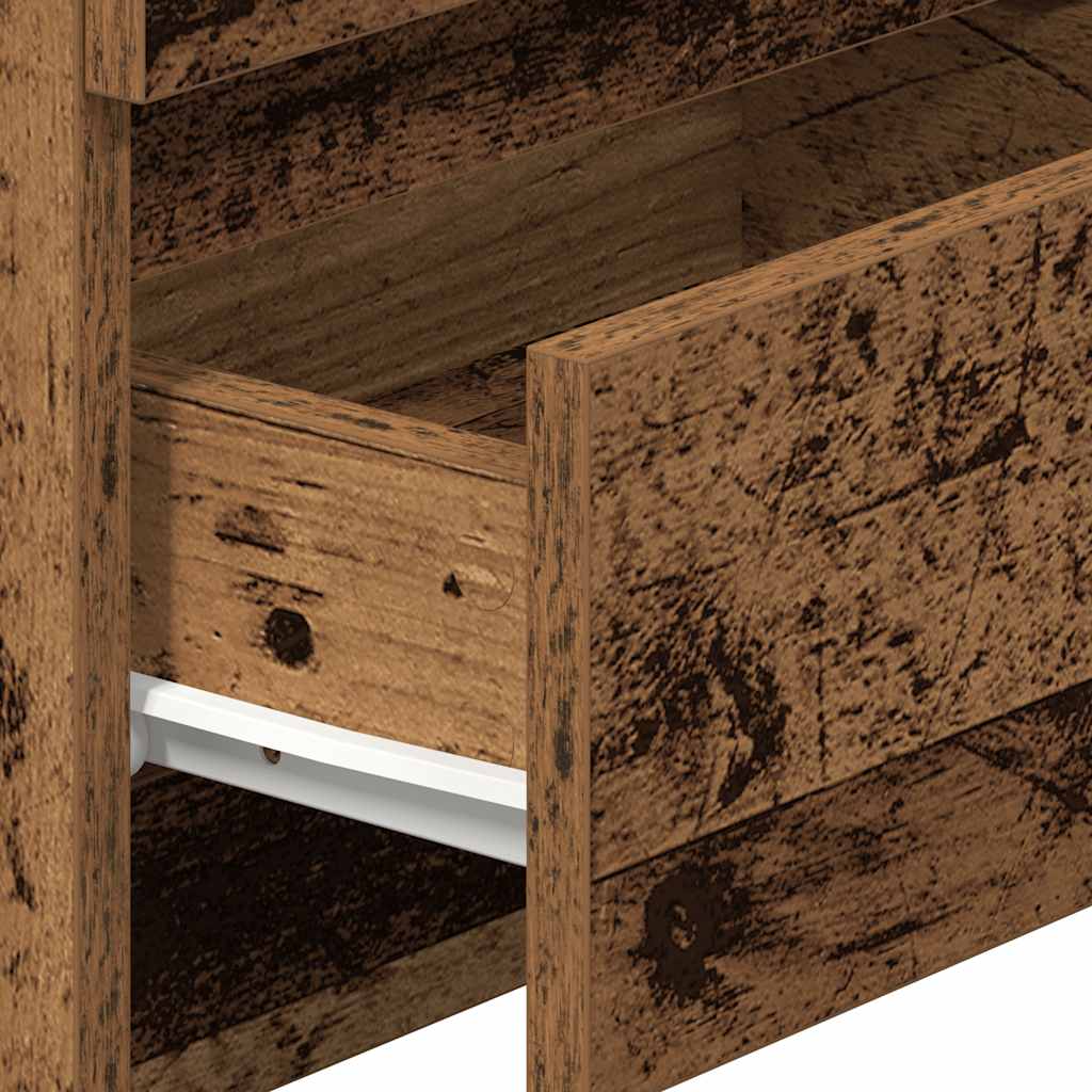 vidaXL Bedside Cabinets 2 pcs with 2 Drawers Old Wood 40x33x60 cm