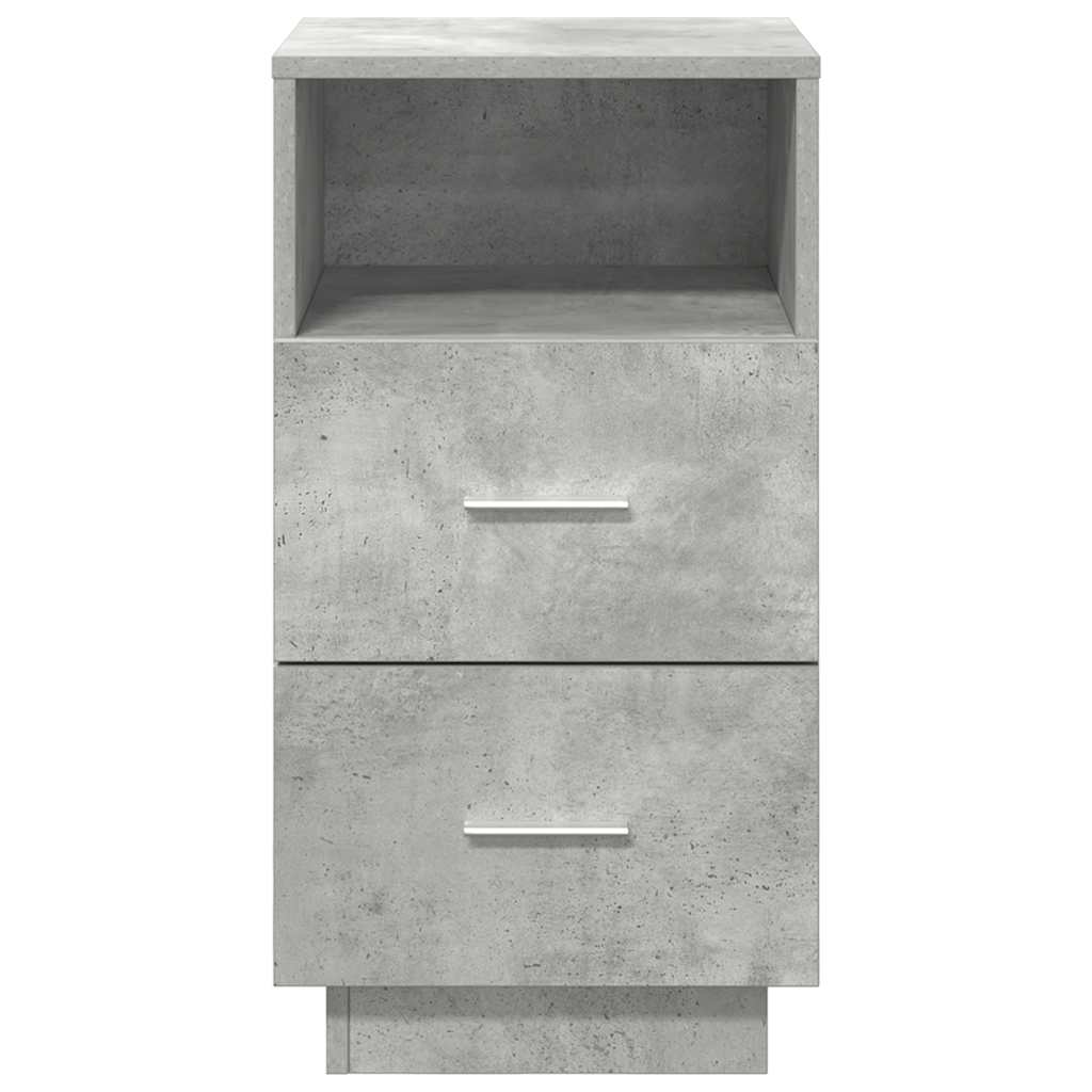 vidaXL Bedside Cabinets 2 pcs with 2 Drawers Concrete Grey 36x36x68 cm